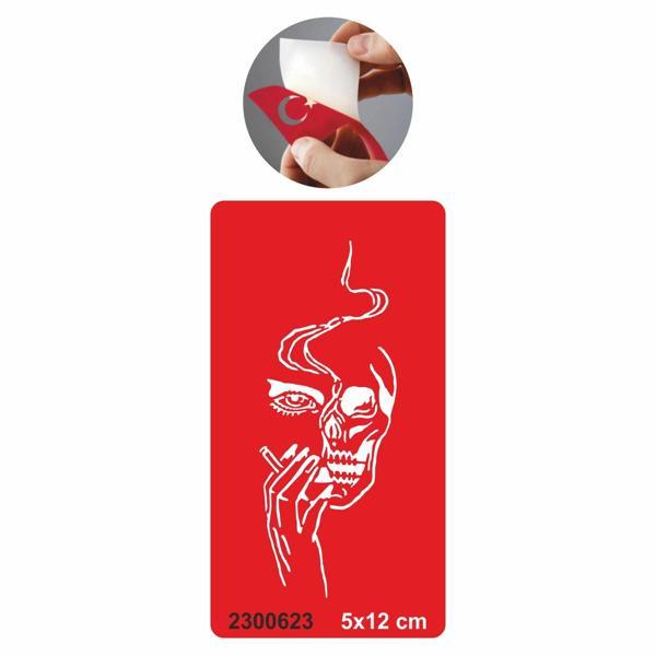 Tiryaki Kuru Kafa Tattoo Geçici Dövme Şablonları Kına Kalıpları - Image 1