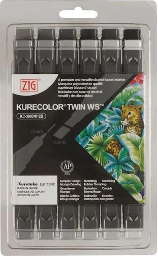 Supertrend Kurecolor Twin S Marker Kalem Seti 12 Renk COOL GRAY COLORS - Image 1