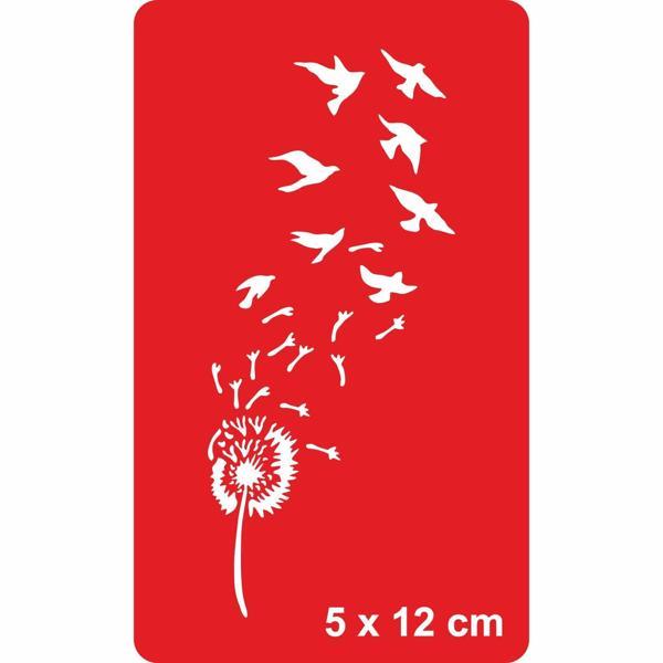 Tüyden Çıkan Kuşlar Karahindiba  Tattoo Geçici Dövme Şablonları Kına Kalıpları - Image 1