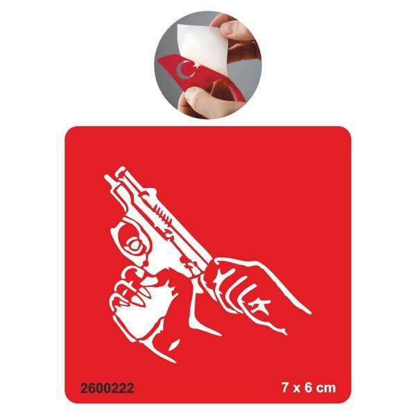 Şarjör Silah Tabanca  Tattoo Geçici Dövme Şablonları Kına Kalıpları - Image 1