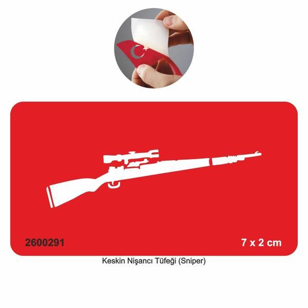 Nişancı Tüfeği Silah  Tattoo Geçici Dövme Şablonları Kına Kalıpları - Image 1