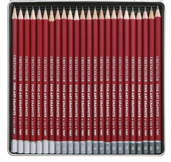 Supertrend Fine Art Graphite Dereceli Kalem Karakalem Eskiz Çizim Seti Metal Kutu 24'lü - Image 1