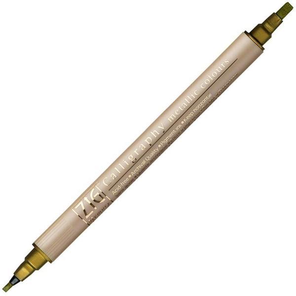 Supertrend Çift Uçlu Yaldızlı Kaligrafi Kalemi 2 mm. + 3.5 mm. 101 Metallic Gold - Image 1