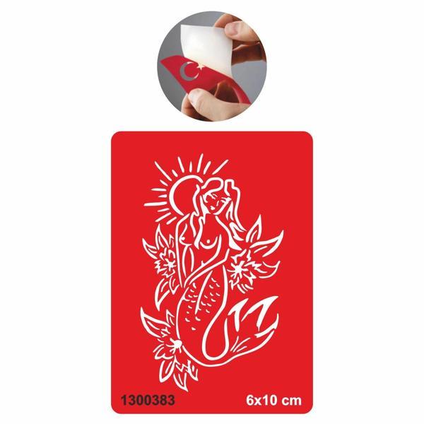 Güneşlenen Deniz Kızı  Tattoo Geçici Dövme Şablonları Kına Kalıpları - Image 1