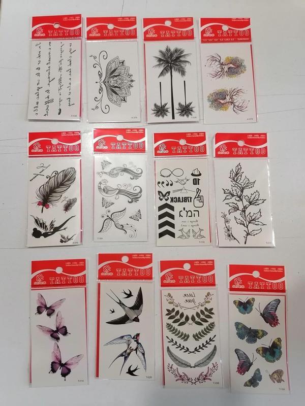 12 Adet Birden Minimal Yapıştırma Dövme Model 7 - Image 1