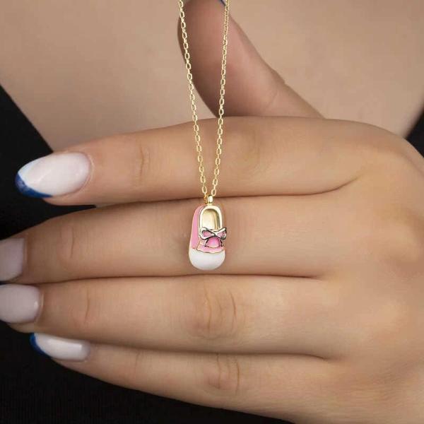 Supertrend Gümüş Gold Kız Çocuk Pabuç Kadın Kolye - Image 1