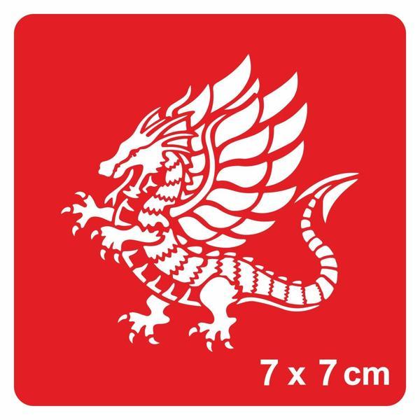 Yürüyen Kanatlı Ejder Tattoo Geçici Dövme Şablonları Kına Kalıpları - Image 1