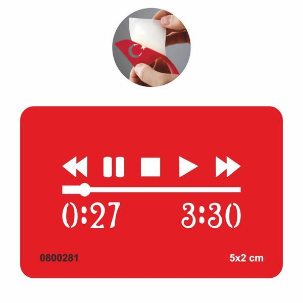 Müzik Play Stop  Tattoo Geçici Dövme Şablonları Kına Kalıpları - Image 1