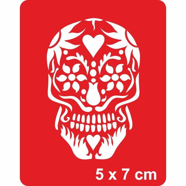 Çiçek Bahçesinde İskelet Tattoo Geçici Dövme Şablonları Kına Kalıpları - Image 1