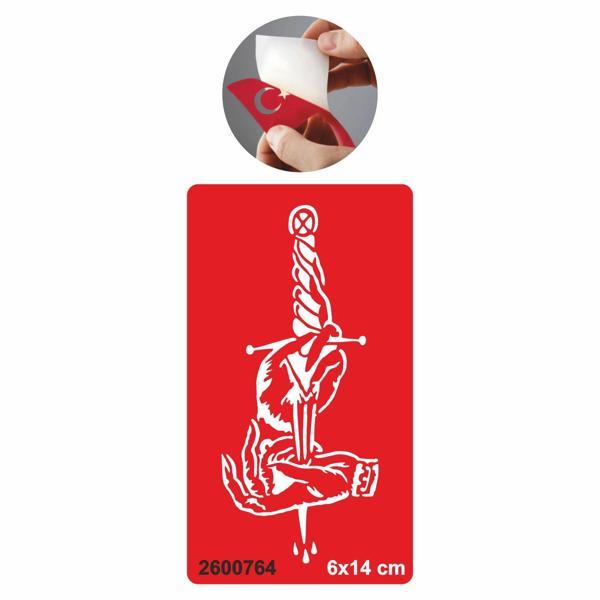 Elimde Hançer Bıçak Dövme Geçici Şablonu Kına Deseni Tattoo Geçici Dövme Şablonları Kına Kalıpları - Image 1