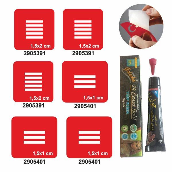 Parmak Çizgi Desenleri Hint Kınası ile Geçici Dövme Yapma Seti - Image 1