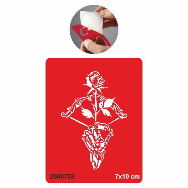 Ok Yay ve Gül Şablonu Geçici Dövme Kına Deseni Tattoo Geçici Dövme Şablonları Kına Kalıpları - Image 1