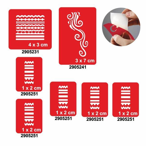 Çizgisel Motif 5'li Set Geçici Dövme Kına Şablonu - Image 1