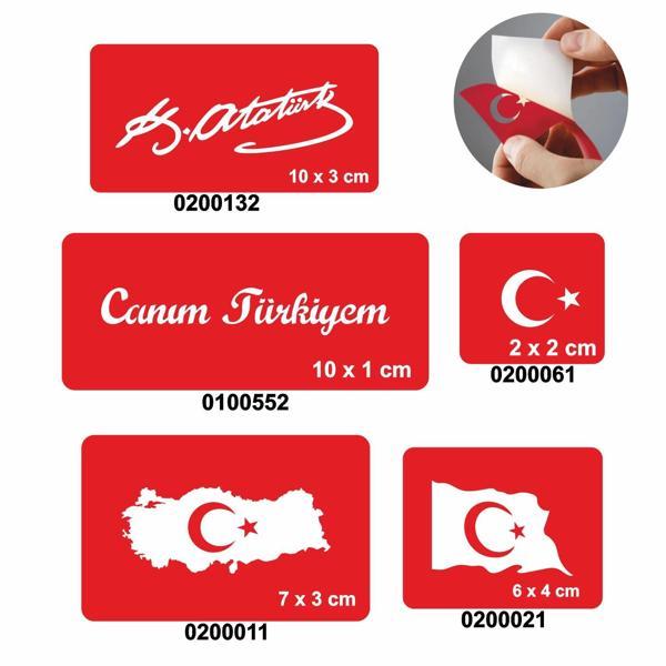 Canım Türkiyem 5'li Set Geçici Dövme Kına Şablonu - Image 1