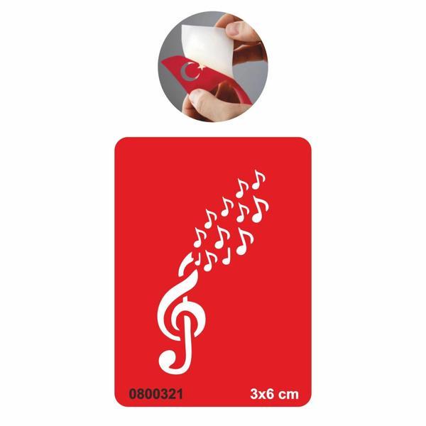 Sol Anahtarı Ve Notalar Tattoo Geçici Dövme Şablonları Kına Kalıpları - Image 1