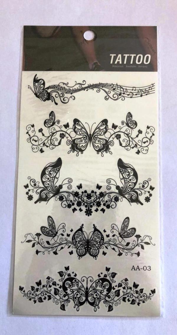 Çiçekli Kelebekler Yapıştırma Sticker Dövme Geçici Dövme Temporary Tattoos - Image 1