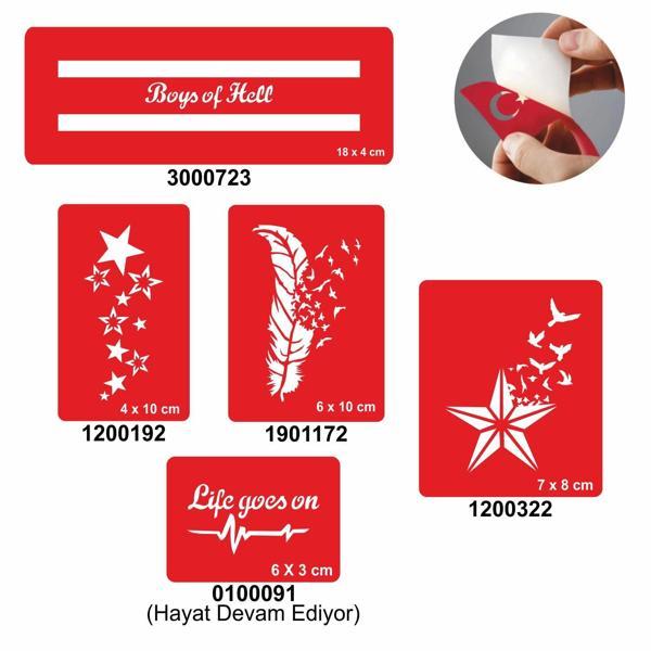 Kuşlar Ve Yıldızlar 5'li Set Geçici Dövme Kına Şablonu - Image 1