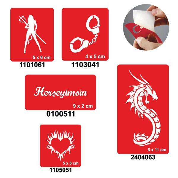 Herşeyimsin 5'li Set Geçici Dövme Kına Şablonu - Image 1