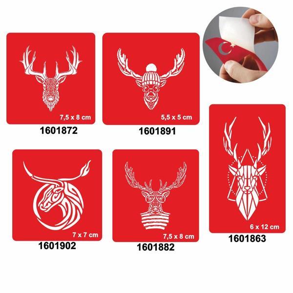 Geyik Desenleri 5'li Set Geçici Dövme Kına Şablonu - Image 1