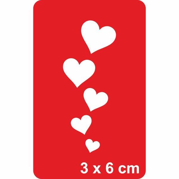 Sıralı Kalpler Tattoo Geçici Dövme Şablonları Kına Kalıpları - Image 1