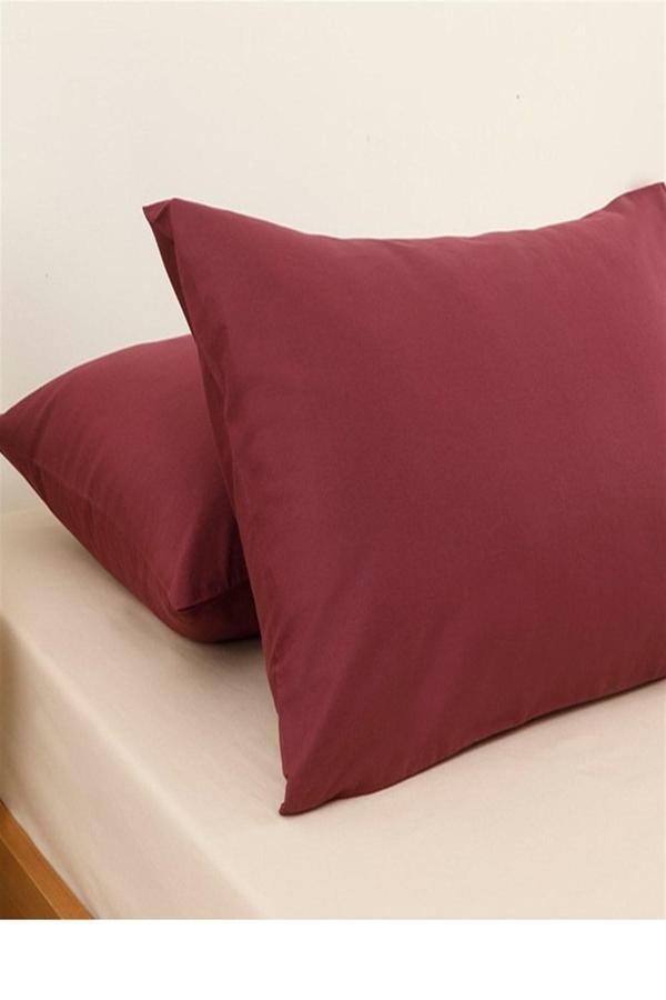 More Home Yastık Kılıfı Kapaklı (2 Adet) 50 x 70 cm Bordo - Image 1