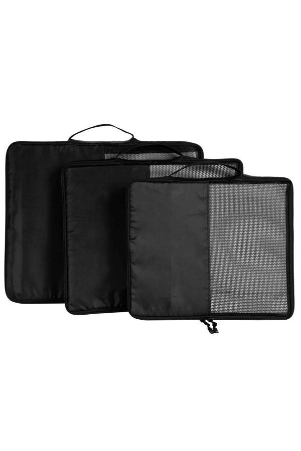 3'lü Siyah Valiz İçi Organizer Çanta Seti - Image 1