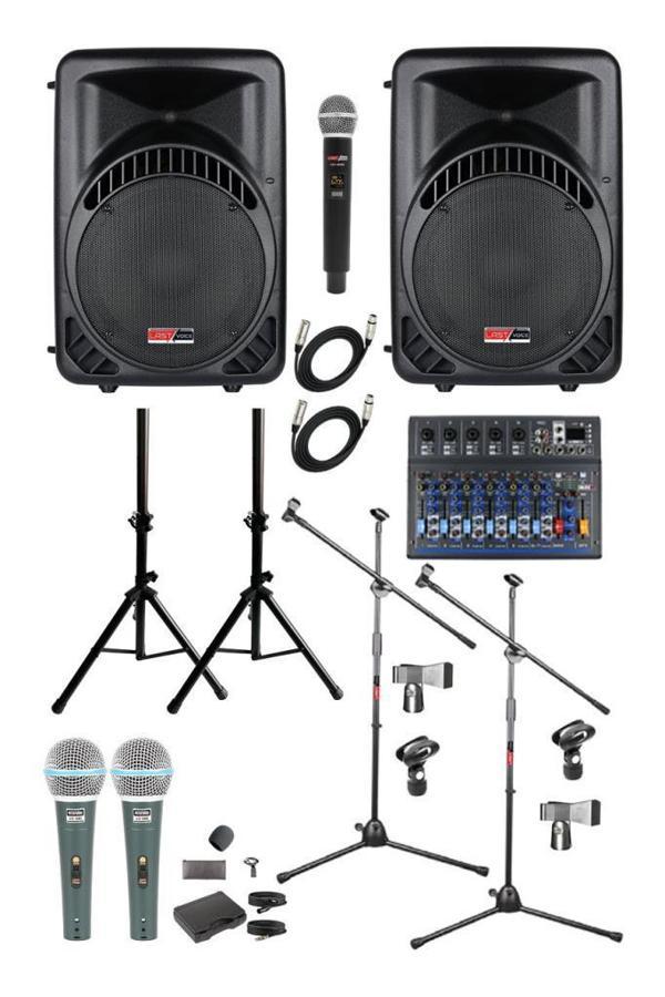  Lastvoice Ample Covering-Paket-2 Aktif hoparlör ve Mixer Full Ses Sistemi Seti - Image 1