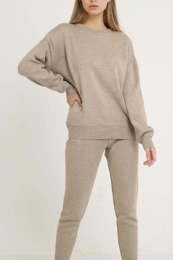 Blue Petrol Kadın Bisiklet Yaka Triko Takım - Image 1