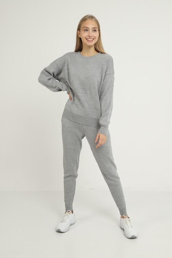 Blue Petrol Kadın Bisiklet Yaka Triko Takım - Image 1