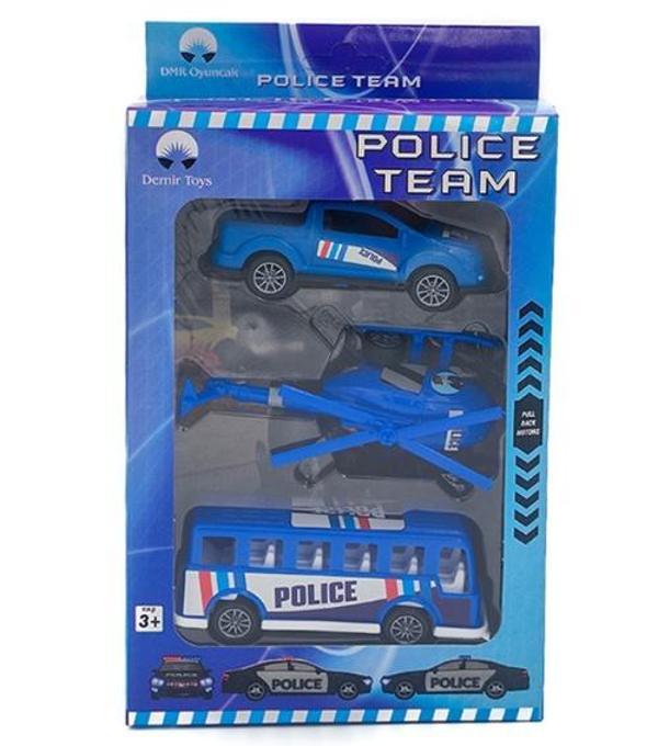 Demir Toys Polis Seti Helikopterli 3Lü - Image 1