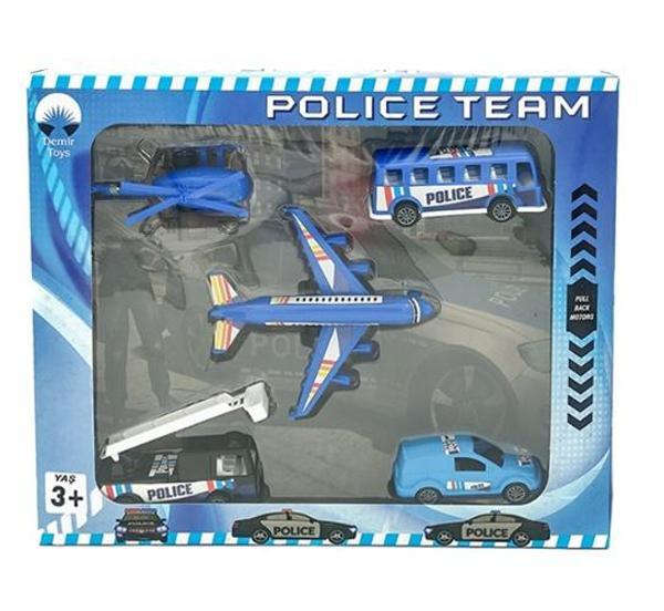 Demir Toys Çek Bırak Polis Seti 5Li - Image 1