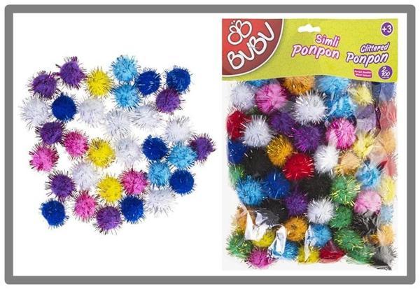 Bubu Simli Ponpon 2Cm 100Lü - 2 paket - Image 1