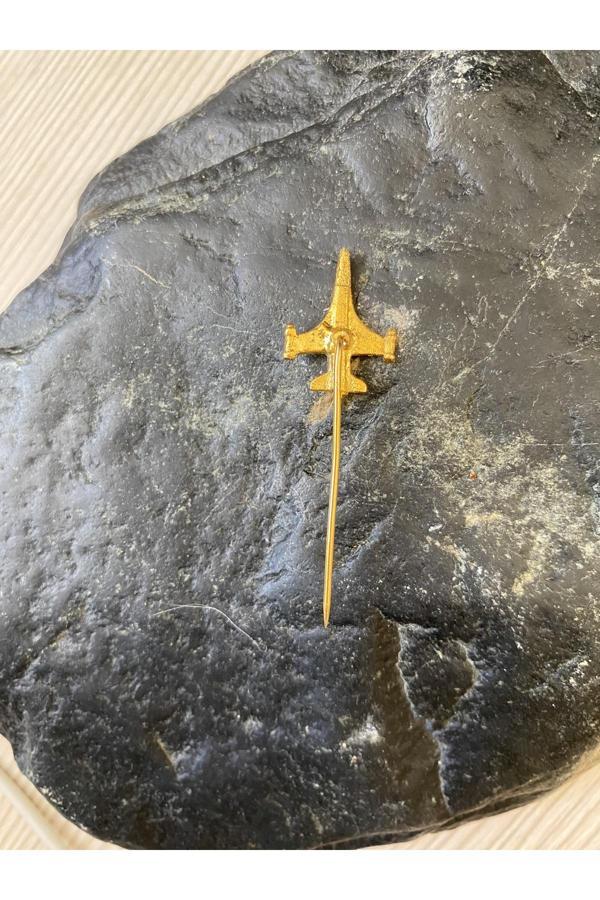 Sanat Taciri Altın Sarısı Jet Rozet İğneli Rozet Yaka Broşü - Image 1
