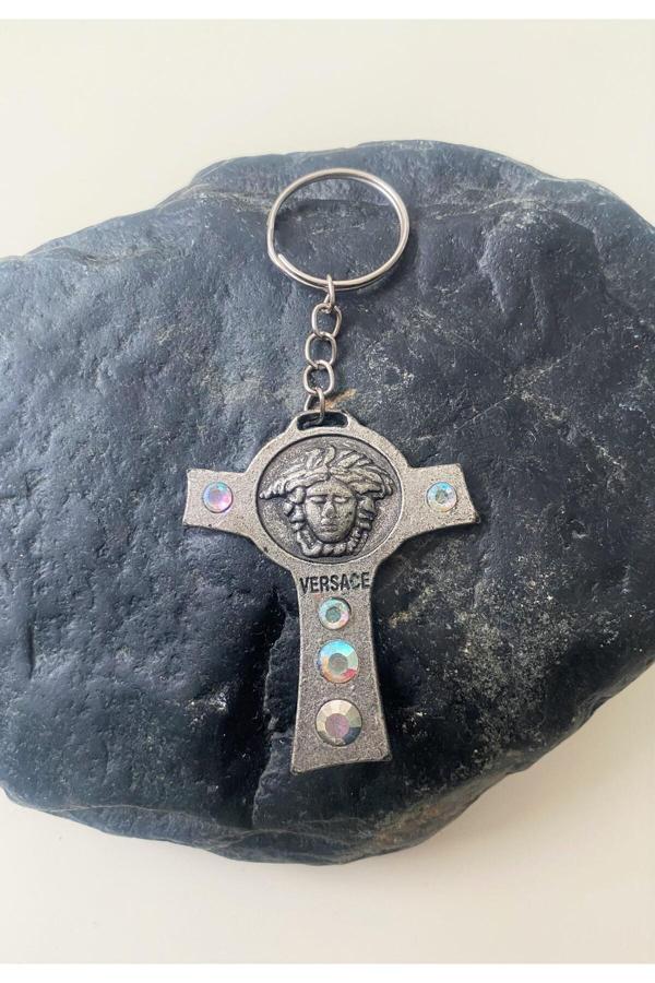 Sanat Taciri Versage Taşlı Metl Anahtarlık - Image 1
