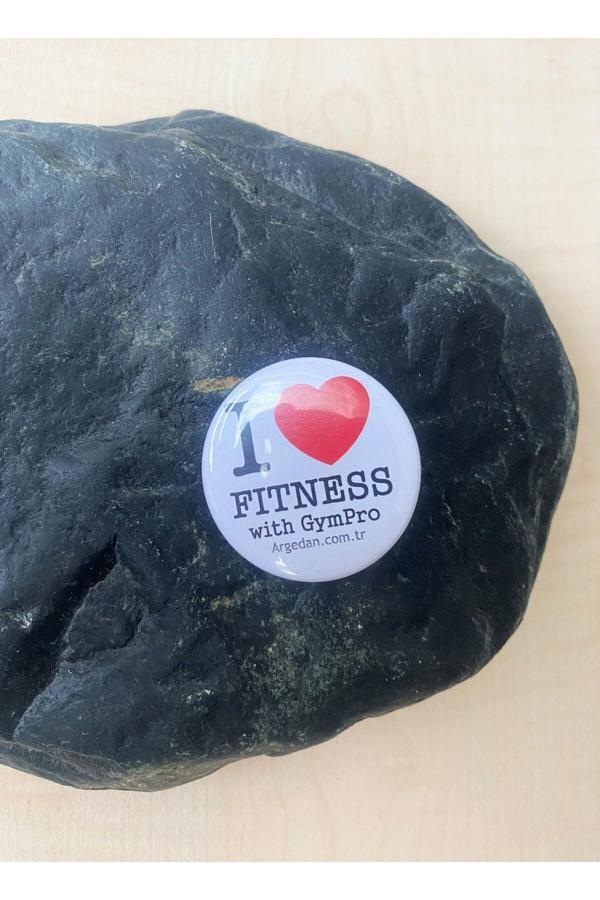 Sanat Taciri I Love Fitness Yazılı Rozet Yaka Broşu - Image 1