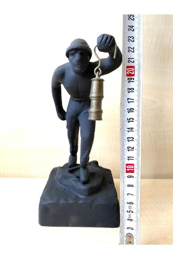 Sanat Taciri 24 Cm Büyük Boy Döküm Aliminyum Madenci Biblosu Metal Biblo - Image 1