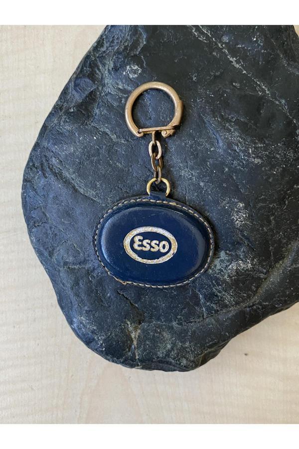 Sanat Taciri Esso Service Yazılı Anahtarlık Deri Anahtarlık Koleksiyonluk Anahtarlık - Image 1