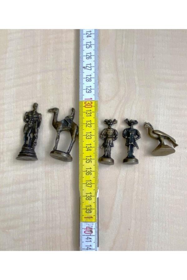 Sanat Taciri Vintage 5 Adet Pirinç Biblo Vitrin Süsü - Image 1