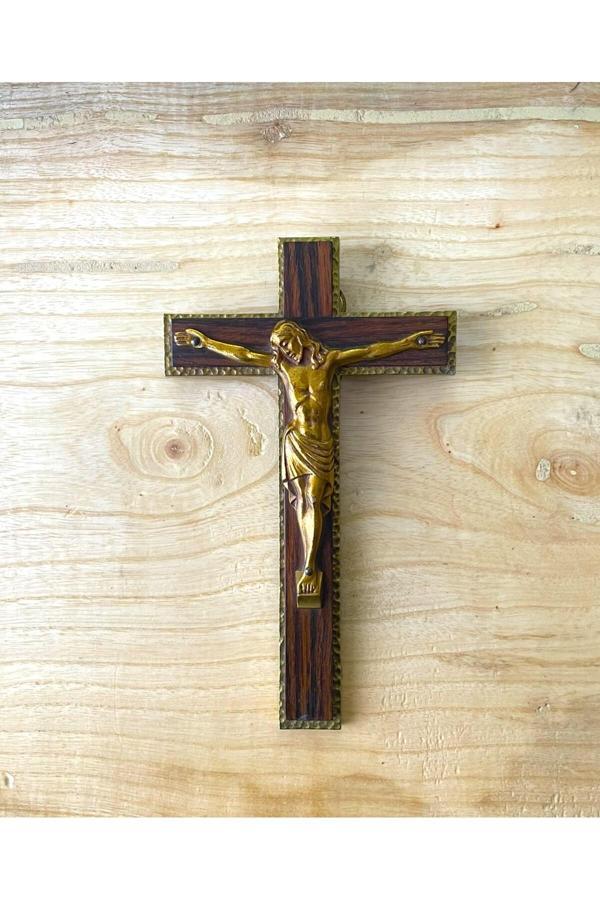 Sanat Taciri Hz. İsa'Nın Çarmıha Gerilmiş Pirinç Biblosu - Image 1