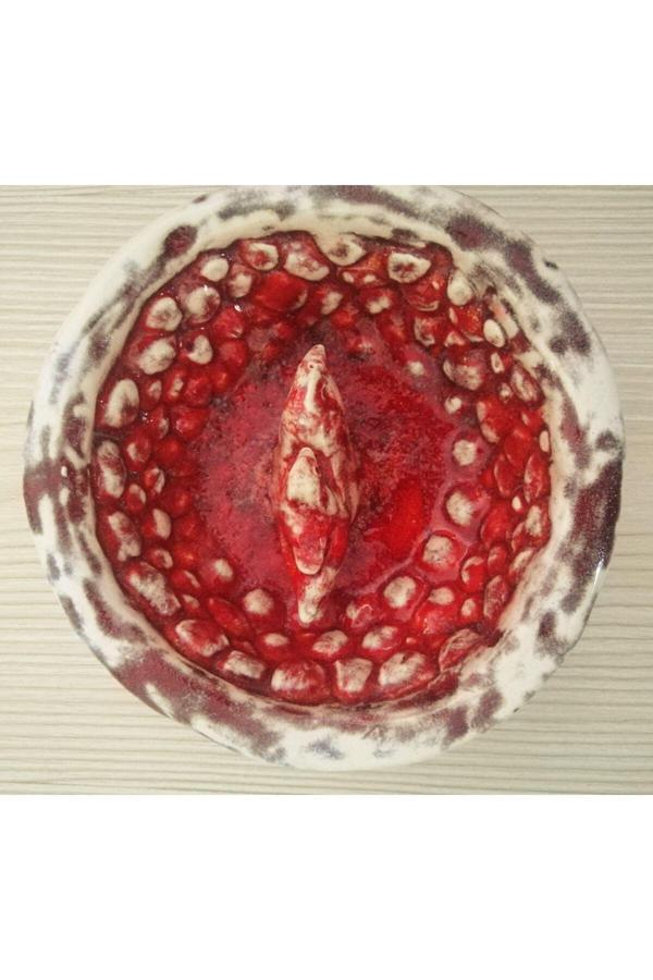 Sanat Taciri El Yapımı Porselen Biblo Yunus Balığı Temalı Tabak - Image 1