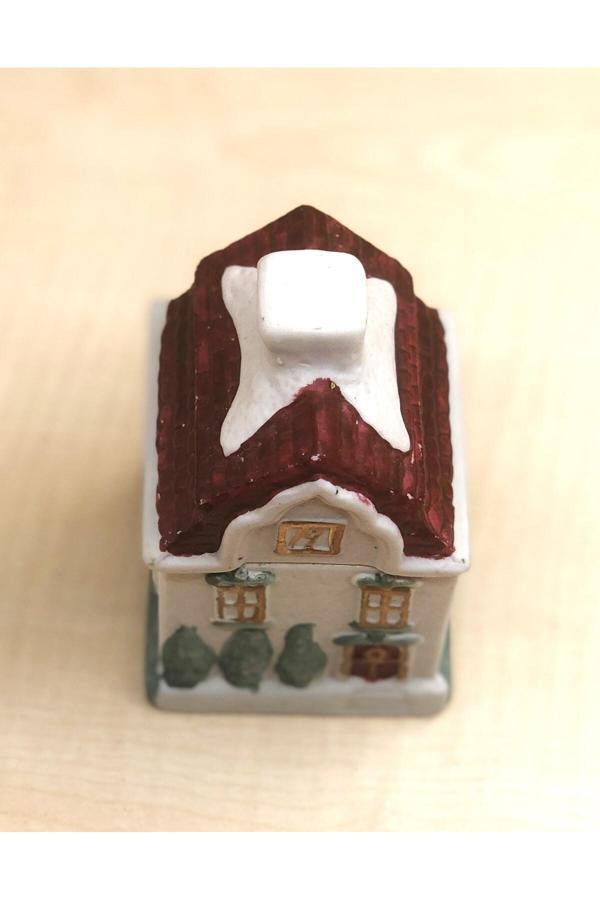 Sanat Taciri Vintage Porselen Ev Kapaklı Biblo Dekoratif Kutu No 13 - Image 1