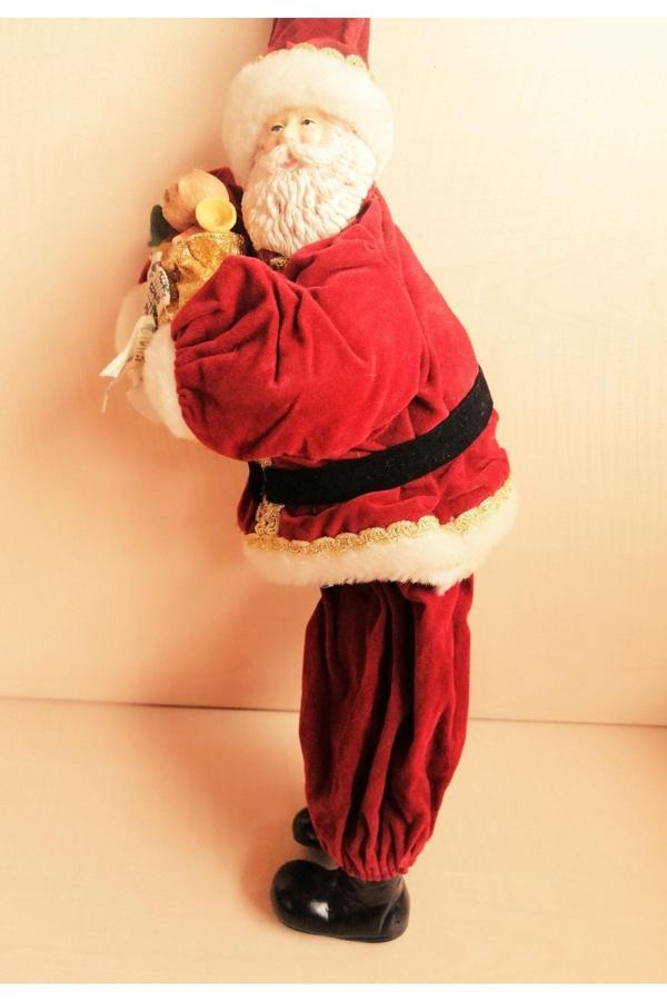 Sanat Taciri Yılbaşı Hediyesi Porselen Bebek Porselen Ayaklı Noel Baba Elbiseli Bebek - Image 1