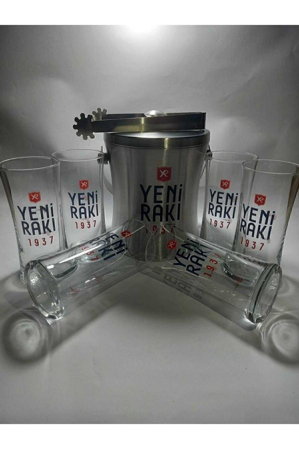 Poyraz Sanat Rakı Bardağı 6 Adet Ve Buz Kovası - Image 1