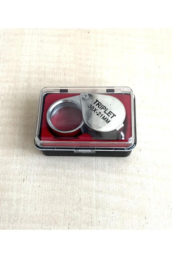 Sanat Taciri 30X 21Mm Metal Küçük Yakın Büyüteci Cep Büyüteci - Image 1