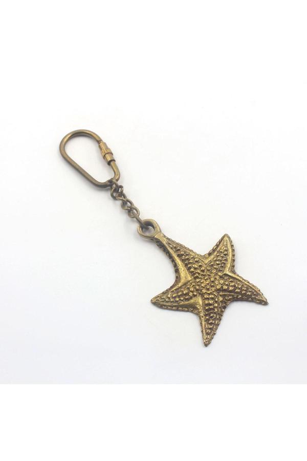 Sanat Taciri Yıldız Şeklinde Pirinç -- Metal Anahtarlık -- 222 - Image 1