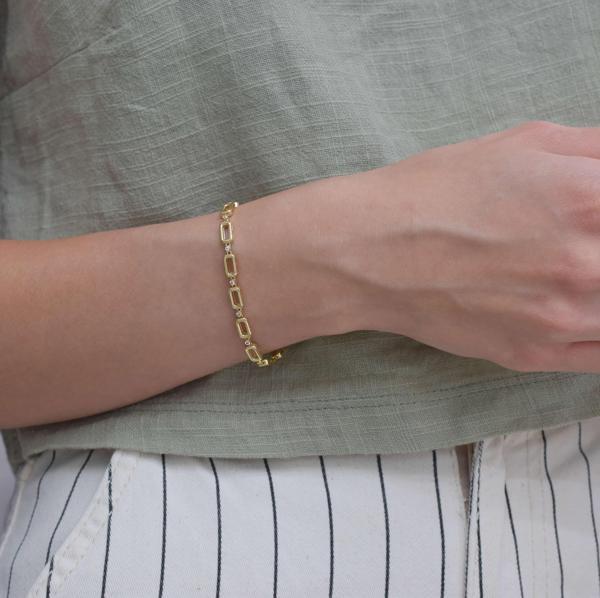 Tektaşlı Sıra Zincir Bileklik - Image 1