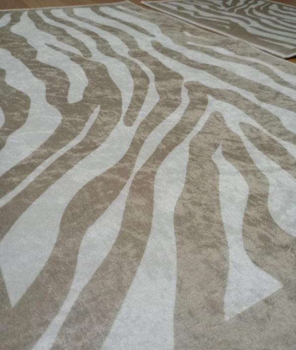 2Lİ BANYO SETİ BASKILI ZEBRA BEJ - Image 1