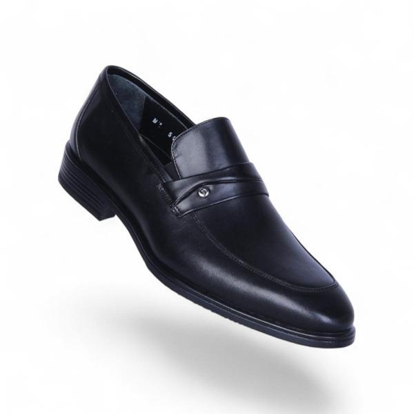 Censay 549 Siyah Antik Kauçuk %Deri Erkek Klasik Ayakkabı - Image 1