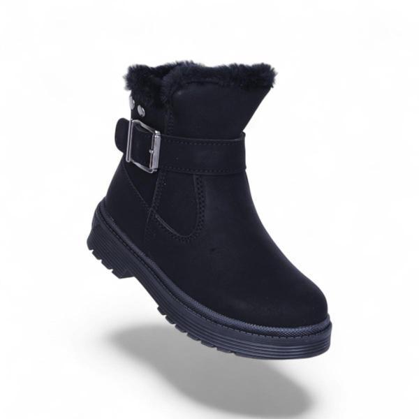 Skuaıter 24064 Plct Nubuk Siyah Kız Çocuk Düz Bot - Image 1