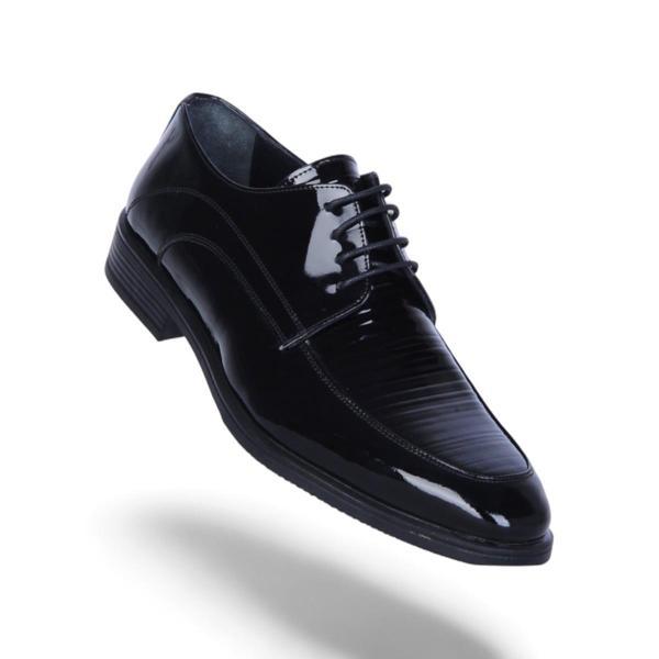 Censay 426 Siyah Rugan Kauçuk %Deri Erkek Klasik Ayakkabı - Image 1